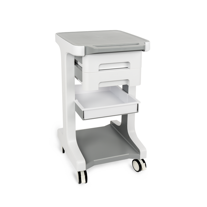 U5 - Professional-Grade 3-Tier 2-Drawer Utility Cart on Wheels - Trolley Cart 3-Tier 2 Drawers & Utility Desk - Mobile Storage Cart, Cavitation Machine, Salon Supplies - Max 50kg/110lb Load