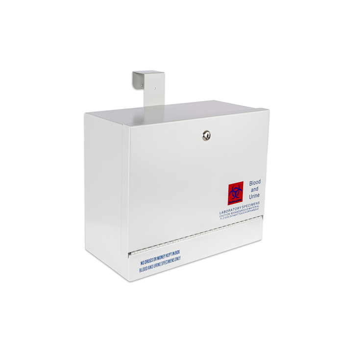 D22L-G Specimen Drop Box, Stainless Steel, Medium, 14"W x 7"D x 11"H, Over-The-Door Hanging, 2 Keys Included (Each)