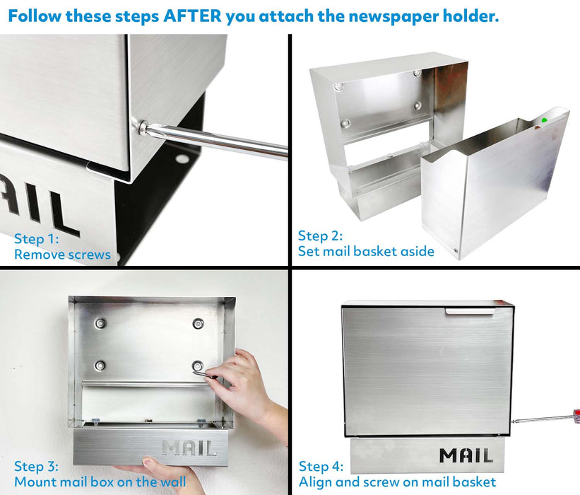 D32 - Stainless Steel Dropbox with Newspaper Holder