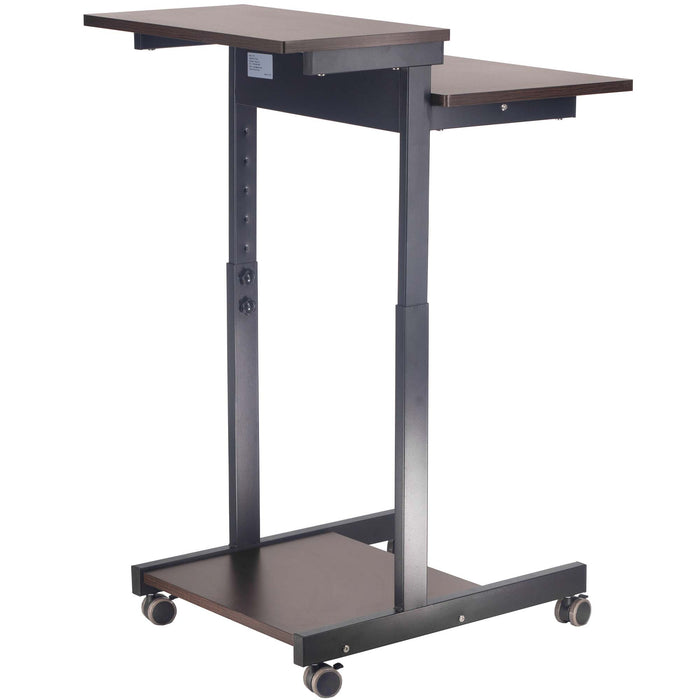 T2H - Levida Height Adjustable 2-Tier Rolling Computer Cart