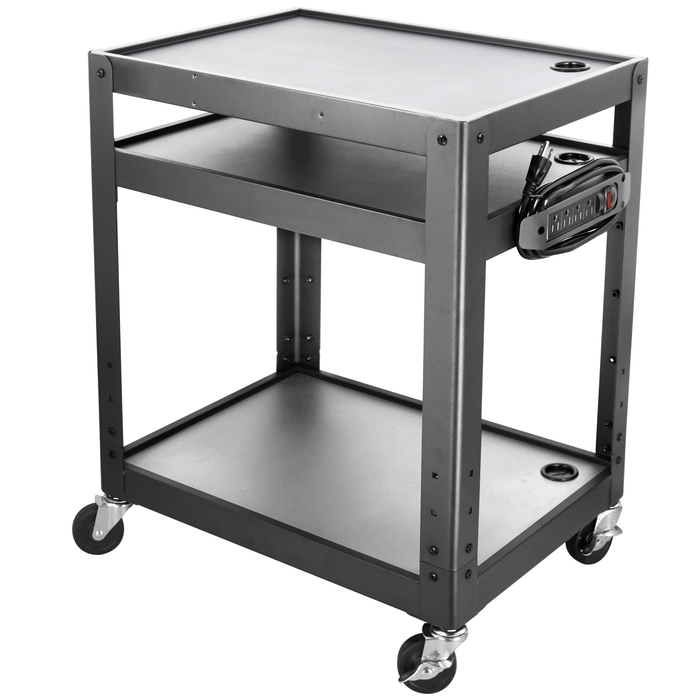 AVJS - Steel Frame 3-Tier AV Cart without Keyboard Tray