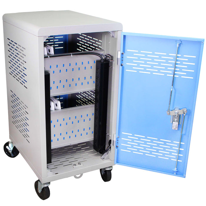 C20-T - Fully Assembled 20-Unit Charging Cart (Blue/Gray)