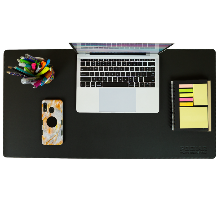 POCHAR-PD1-Black-PU-Leather-Desk-Mat-Double-Sided-Large-Desk-Blotter