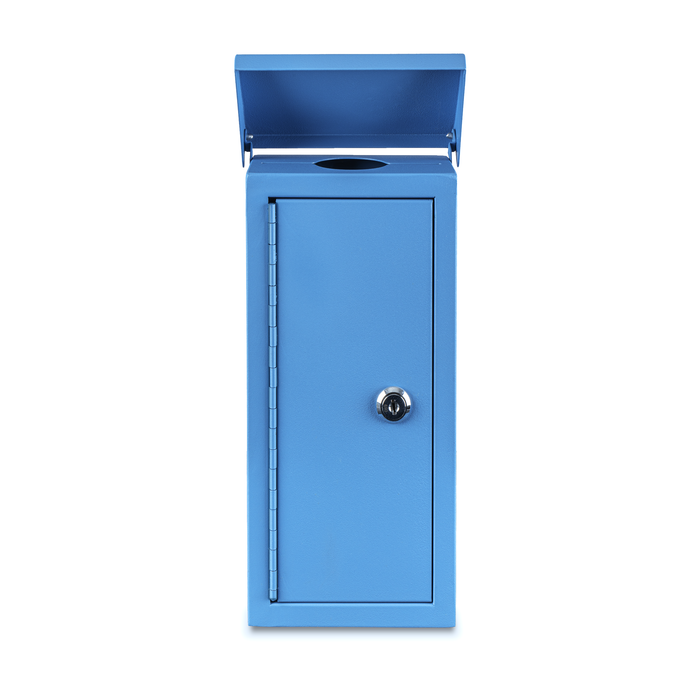 Pochar Outdoor Large Key Drop Box - Commercial Grade Heavy-Duty Storage Box - Safe & Secure Parcel & Packages - for Home & Business Use | 6.125‘‘Lx3’’Dx12‘'H (Blue)