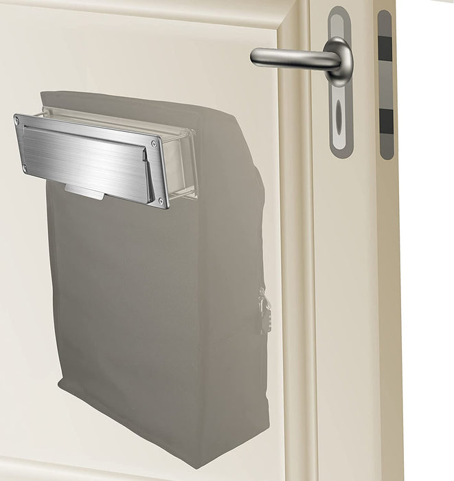 D30-S - Stainless Steel Door Mail Slot with Extra Large Mail Catcher and Combination Lock