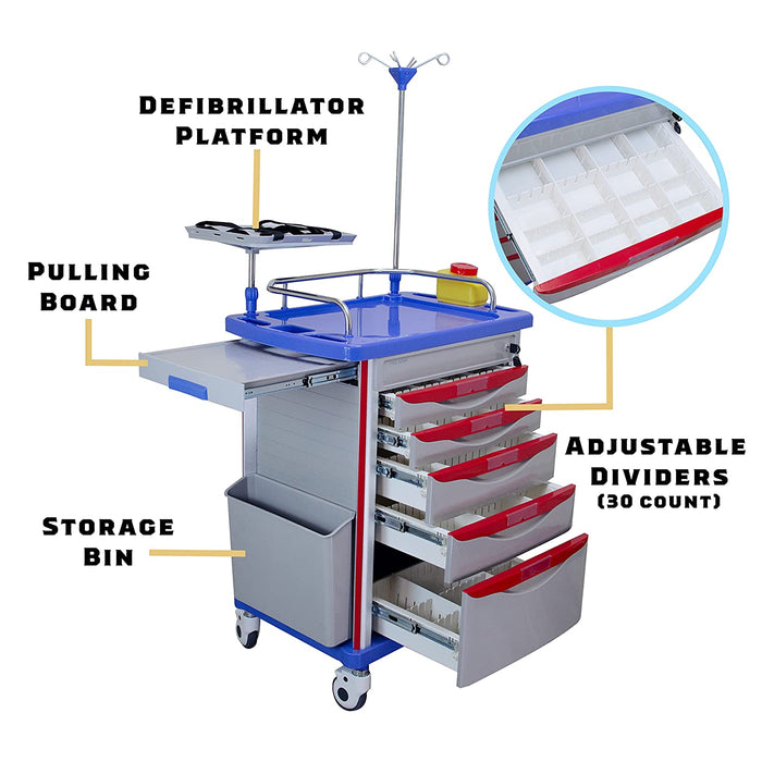 ET-01 - Medical Crash Cart with Emergency Accessory