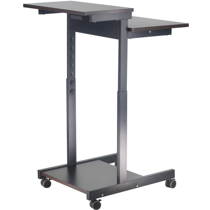 T2H - Levida Height Adjustable 2-Tier Rolling Computer Cart