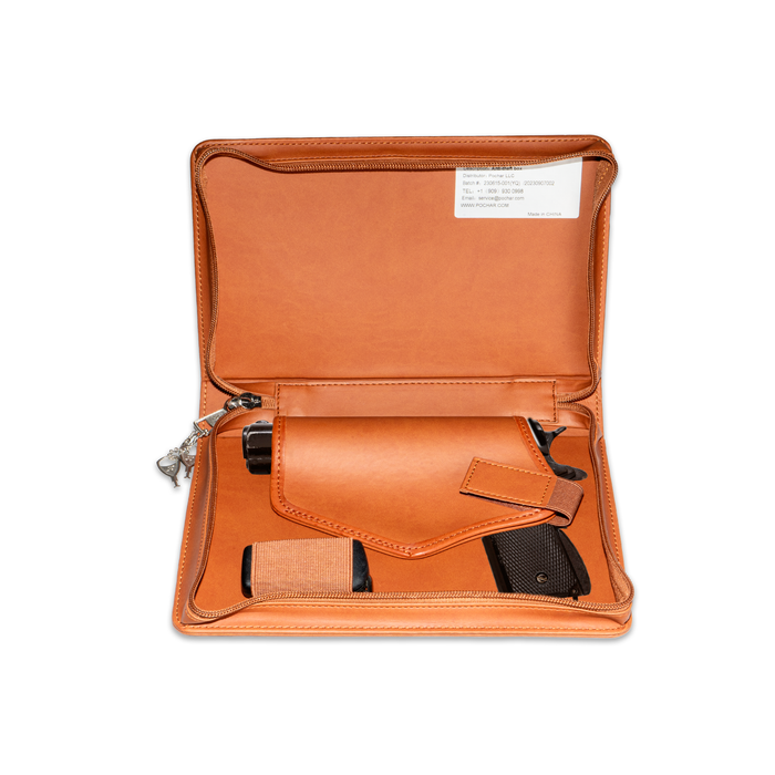 G7 Concealed Carry Case, Leather Soft Case, Lockable Zipper, Case for Stuff Storage or Transport