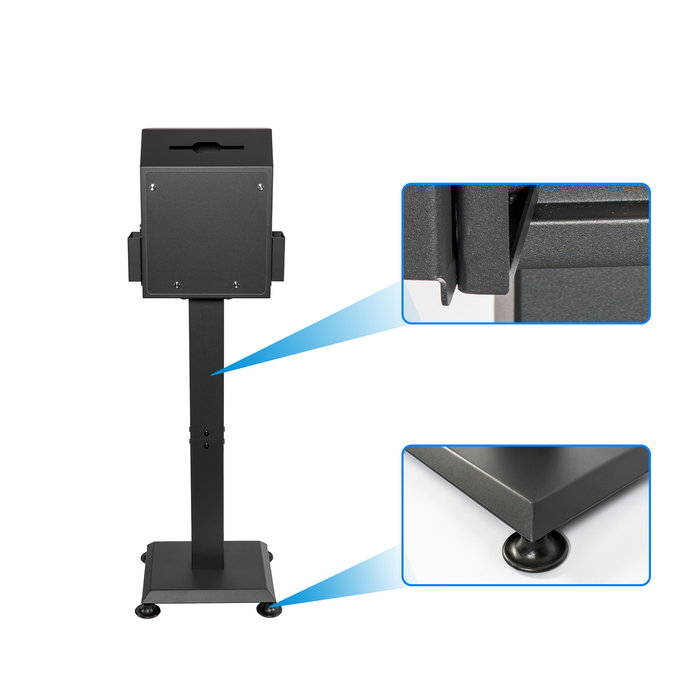 D26-H - Suggestion Box with Stand, Floor Standing Offering Box, Upgraded Heavy Duty Metal Locking Ballot Collection Safe Box for Voting Contest Charity Donation Church Election, Large, Black