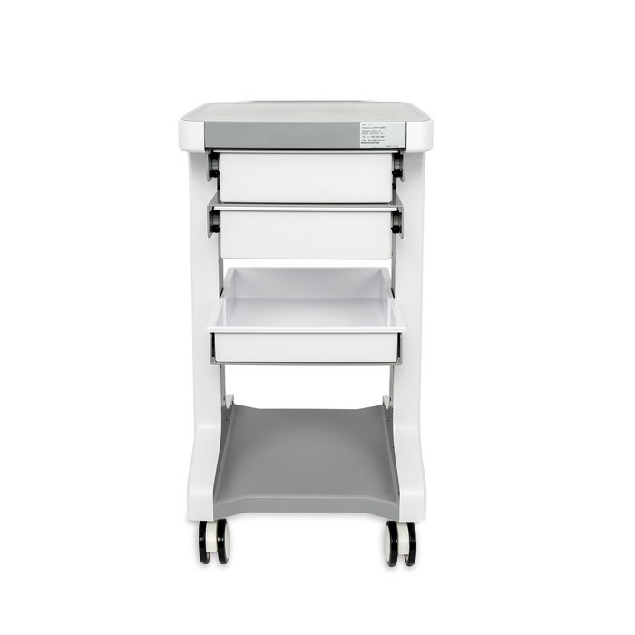 U5 - Professional-Grade 3-Tier 2-Drawer Utility Cart on Wheels - Trolley Cart 3-Tier 2 Drawers & Utility Desk - Mobile Storage Cart, Cavitation Machine, Salon Supplies - Max 50kg/110lb Load