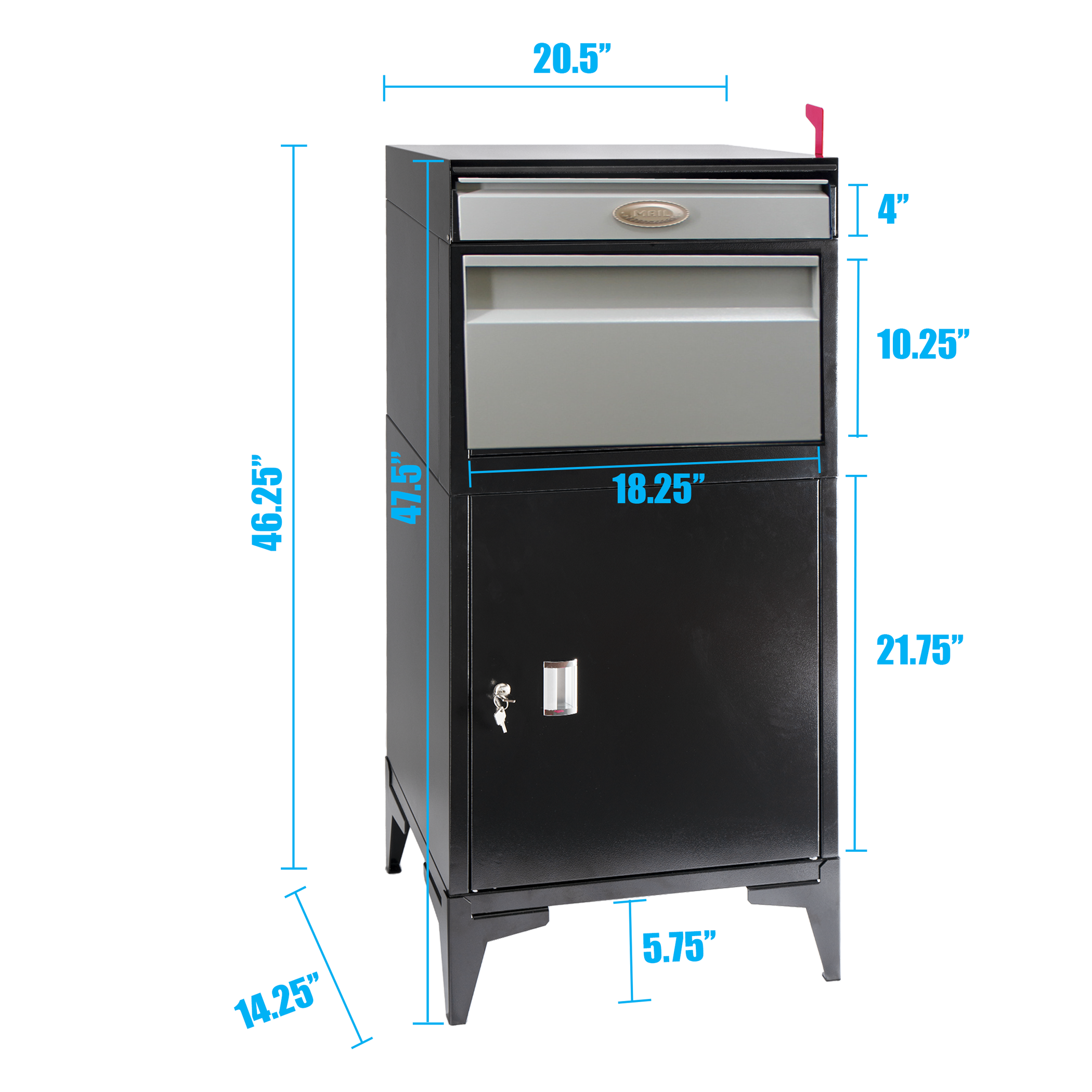 Large Package Box D11B-H - Large Package Delivery Boxes for Outside, 14.25