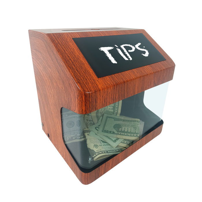 D12-W - Metal Suggestion Box, Donation, Tip Collector, Ballot Drop Box with Chalkboard Label, Clear Acrylic Viewing Window and Locking Latch