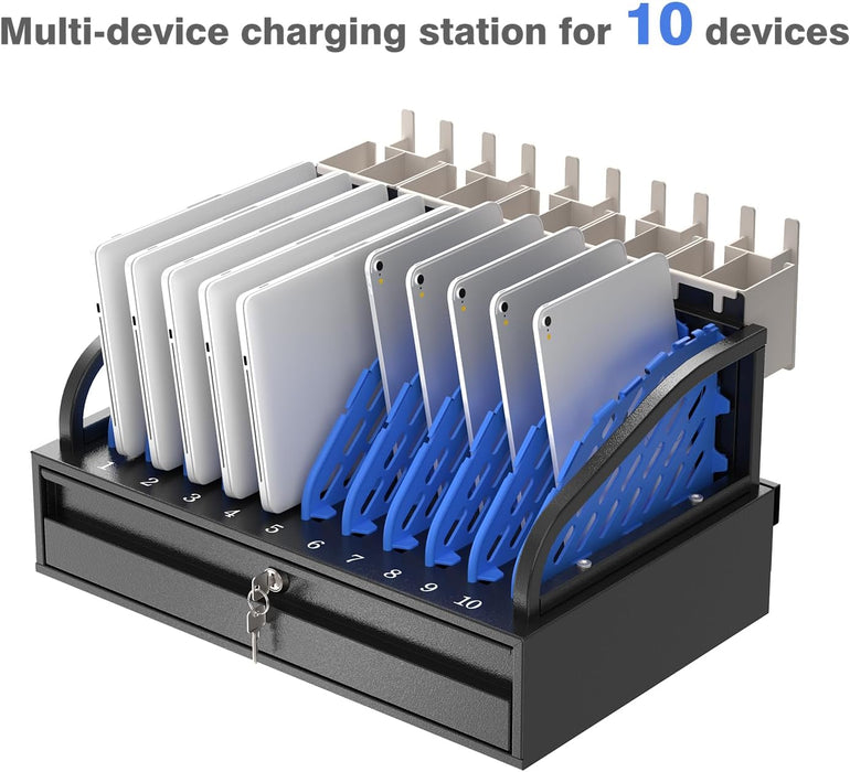 C10C-H - POCHAR 10-Device Open Charging Station for Chromebooks & Tablets