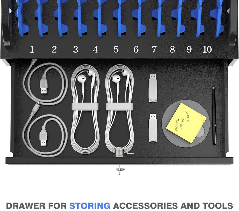 C10C-H - POCHAR 10-Device Open Charging Station for Chromebooks & Tablets