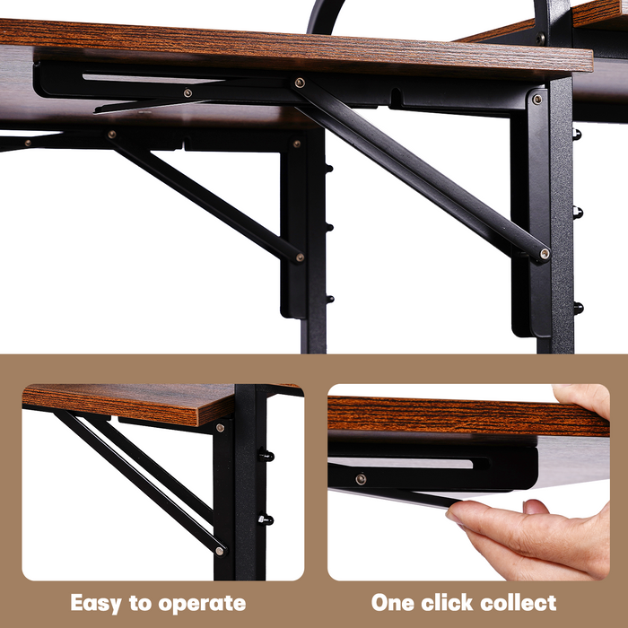 T15 - Large 3 Tier DIY Heat Transfer Press Machine Stands Heavy Duty Workbench with Folding Working Table for Sublimation Transfer Machine Metal Shelf Storage Organization