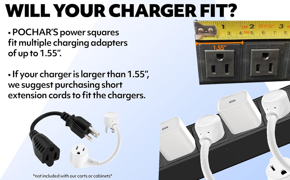 Y816ASC-H 16-Unit Charging Cabinet for Laptops & Tablets - Locking Laptop Storage Box with Cable Management, Charger Storage, and Ground Protection - Great for Classroom, Library, and Office