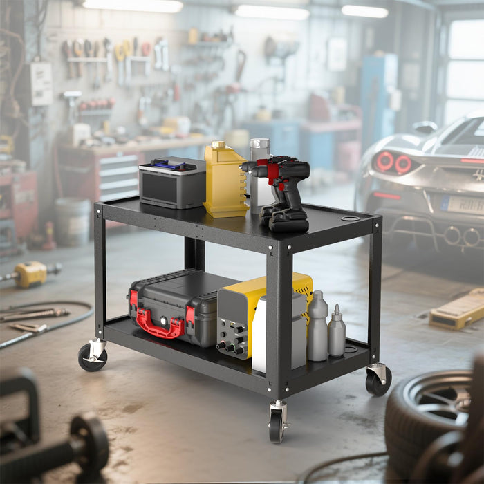 AV-JL - Extra Large Steel Frame AV Cart with Keyboard Tray