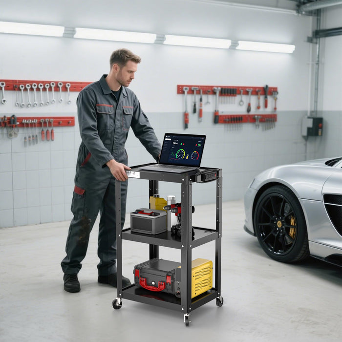 AV-JS - Steel Frame 3-Tier AV Cart without Keyboard Tray