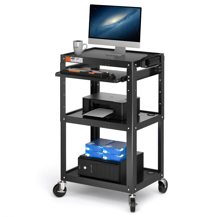 AV-J - Steel Frame AV Cart with 3 Shelves