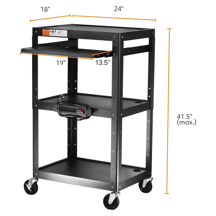 AVJ - Steel Frame AV Cart with 3 Shelves (2021 Model)