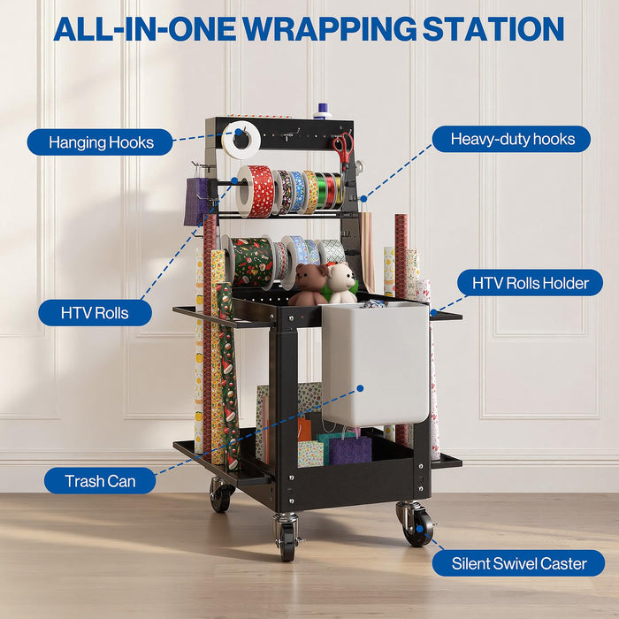 AV-P - Utility Storage Rolling Cart with Removable Pegboard