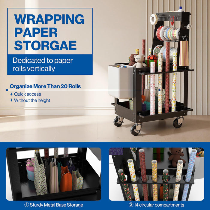 AV-P - Utility Storage Rolling Cart with Removable Pegboard