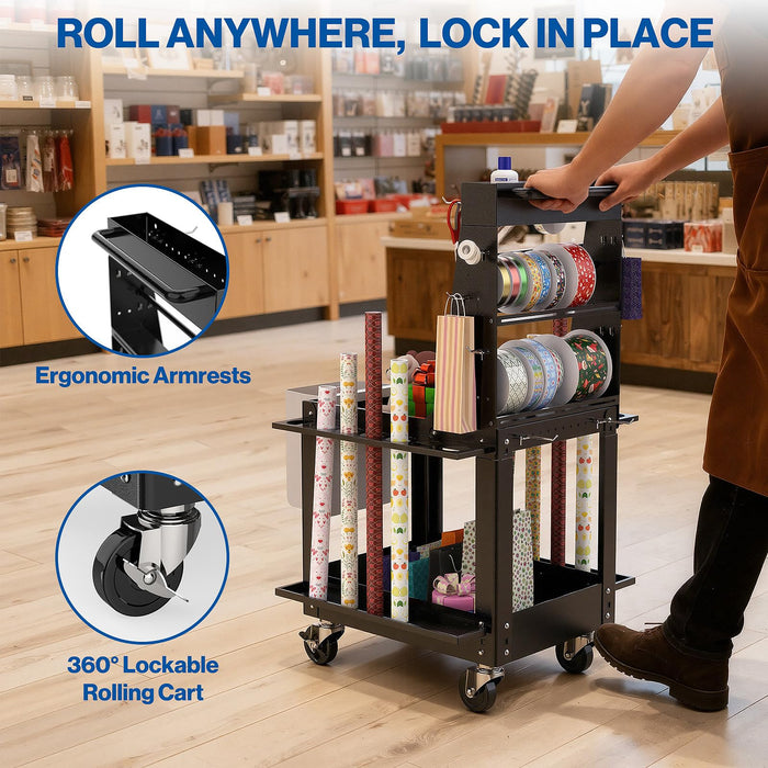AV-P - Utility Storage Rolling Cart with Removable Pegboard