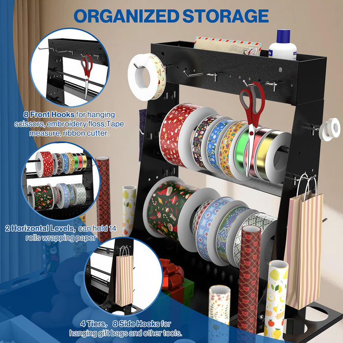 AV-P - Utility Storage Rolling Cart with Removable Pegboard