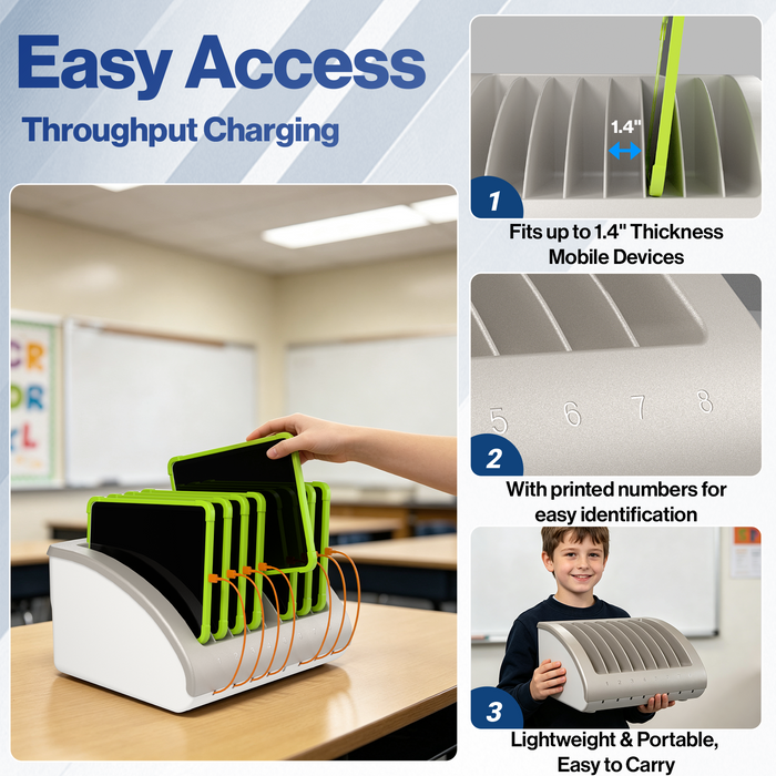 P-C08TF-G0 - 8 Devices USB Charging Station for Chromebook