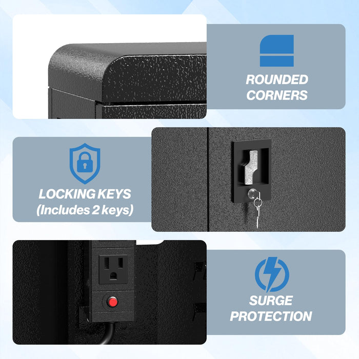 C12C-H - 12-Devices Wall Mount Locking Charging Cabinet for iPads 