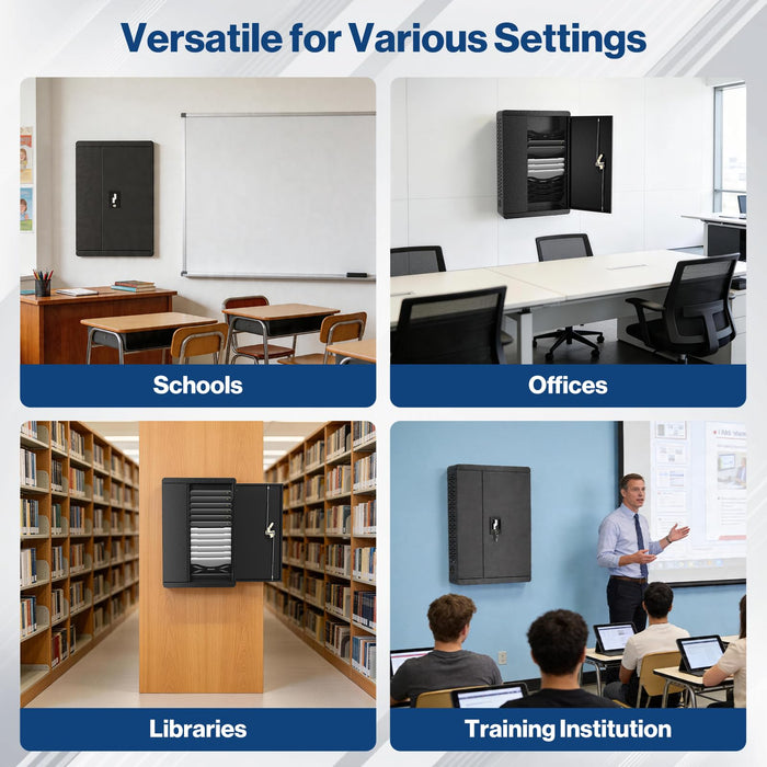C12C-H - 12-Devices Wall Mount Locking Charging Cabinet for iPads 