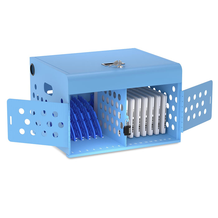 C16B-B - 16-Unit Locking Charging Cabinet for Chromebooks, iPads, and Laptops