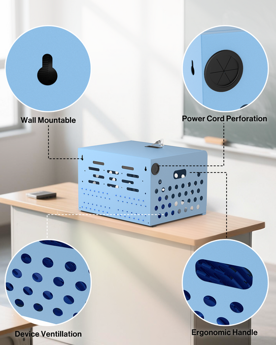 C16B-B - 16-Unit Locking Charging Cabinet for Chromebooks, iPads, and Laptops