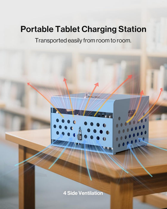 C16B-B - 16-Unit Locking Charging Cabinet for Chromebooks, iPads, and Laptops