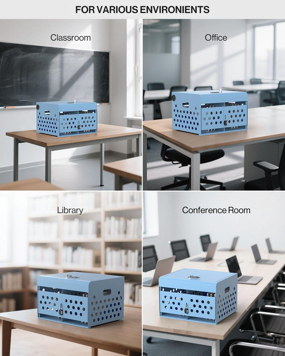 C16B-B - 16-Unit Locking Charging Cabinet for Chromebooks, iPads, and Laptops