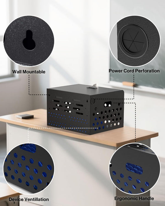 C16B-H - 16-Unit Locking Charging Cabinet for Chromebooks, iPads, and Laptops