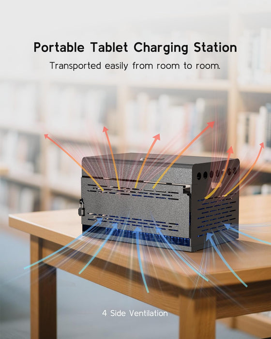 C16D-H - 16-Device Locking Charging Cabinet for Chromebooks, iPads, and Laptops