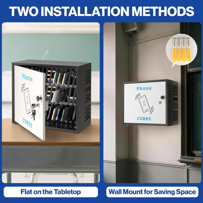 C2-H - 36-Slot Metal Cell Phone Storage Cabinet with Lock