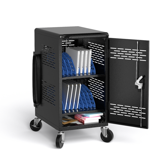 C20C-H - 20 Device Mobile Charging Cart for Laptop, Black, Assembly Required