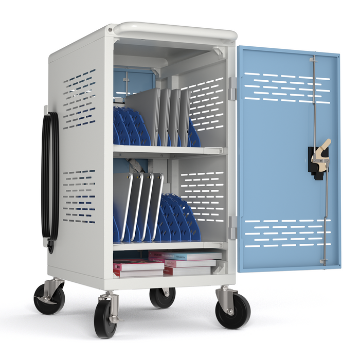 C20-T - Fully Assembled 20-Unit Charging Cart (Blue/Gray)