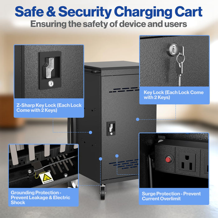 C30A-H - 30 Unit Device Charging Station for Chromebook, Assembly Required