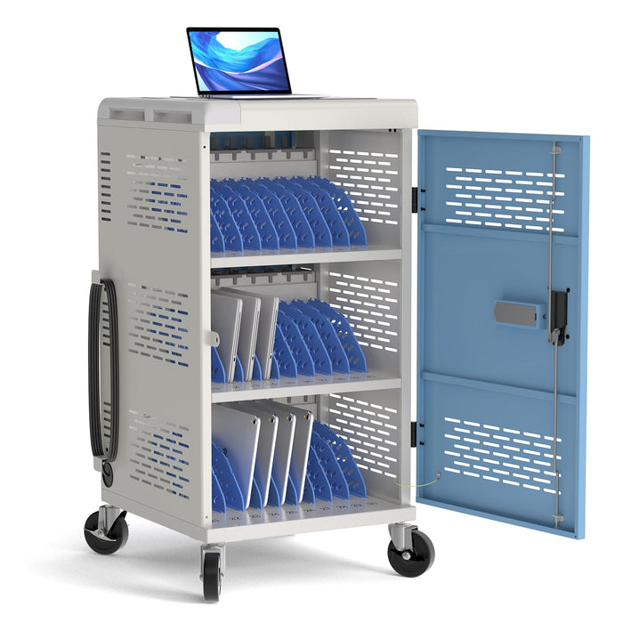 C30B-T - Fully Assembled 30-Unit Charging Cart with Electronic Keypad