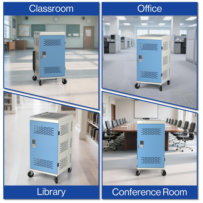 C30B-T - Fully Assembled 30-Unit Charging Cart with Electronic Keypad