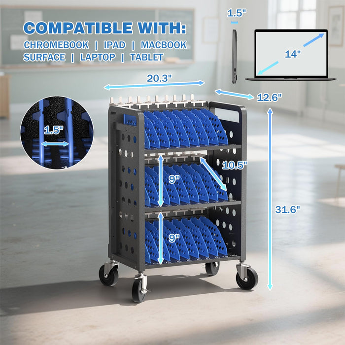 C30D-H - Open Charging Cart for 30 Chromebook