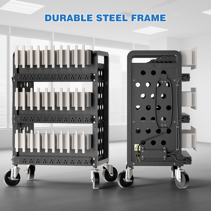 C30D-H - 30 Devices Open Laptop Charging Cart for iPads, Tablets