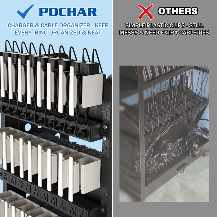 C30D-H - 30 Devices Open Laptop Charging Cart for iPads, Tablets