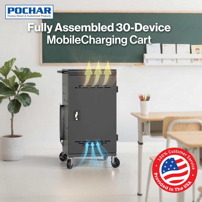 C30E-H - Fully Assembled 30 Unit Device Charging Station for Chromebook, iPad, Laptop