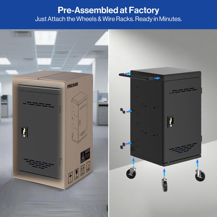 C30E-H - Fully Assembled 30 Unit Device Charging Station for Chromebook, iPad, Laptop