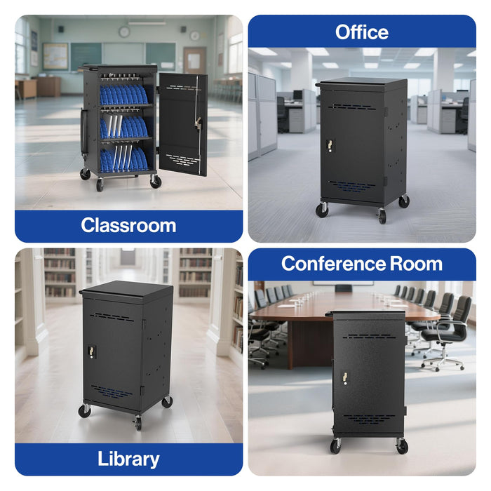 C30E-H - Fully Assembled 30 Unit Device Charging Station for Chromebook, iPad, Laptop