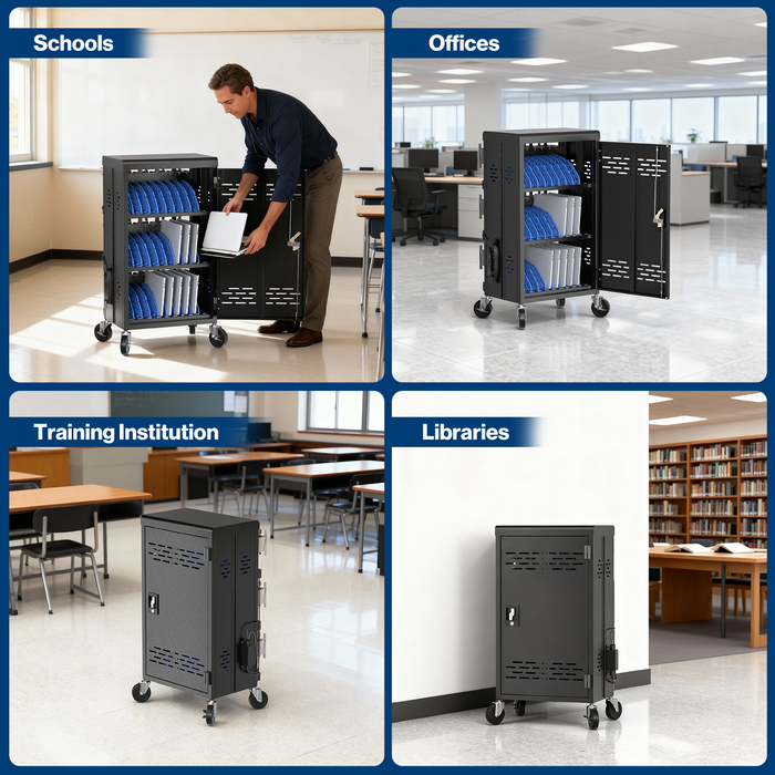 C30F-H - 30 Unit Device Laptop Charging Cart for Chromebooks